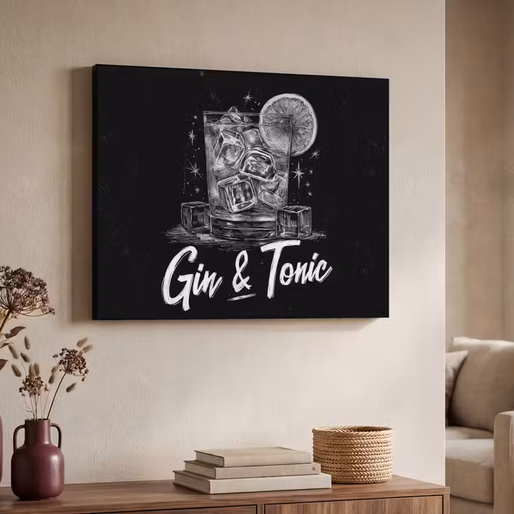 Art Frame - Gin en tonic - Glas - Limoen - Ijsblokjes — 4
