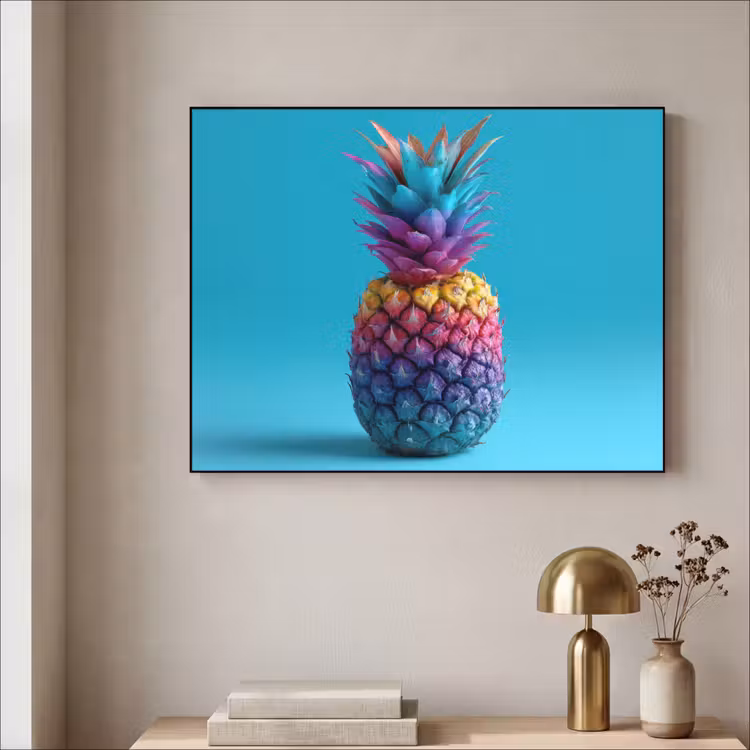 Art Frame - Ananas - Regenboog - Blauw - Popart — 3