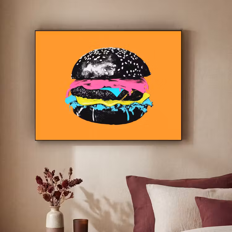 Art Frame - Hamburger - Oranje - Neon - popart — 2