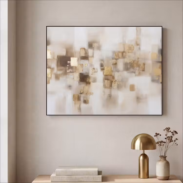 Art Frame - Abstracte vierkanten - Aardetonen - Mistig — 3