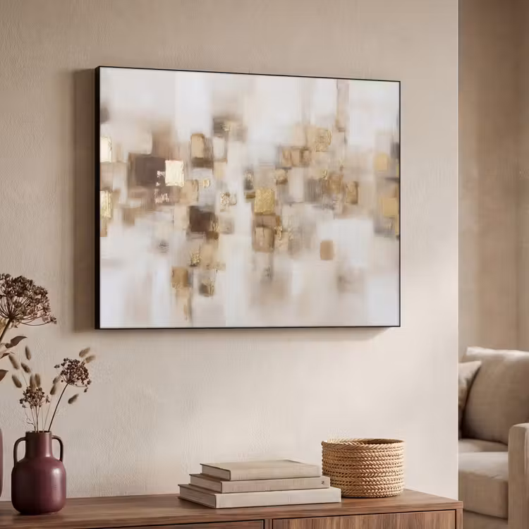 Art Frame - Abstracte vierkanten - Aardetonen - Mistig — 4
