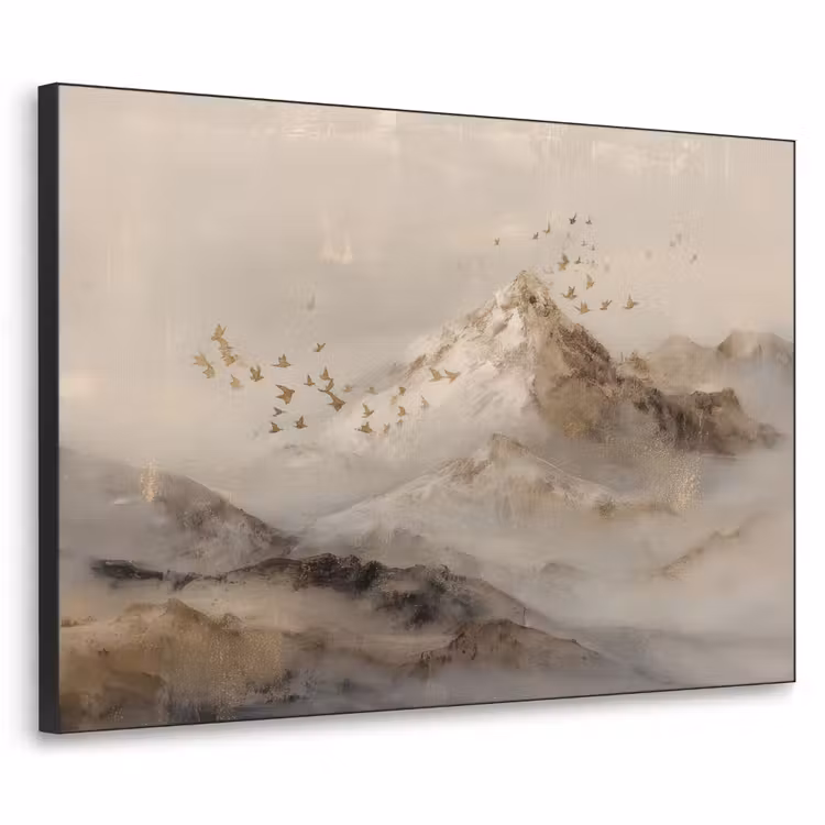 Art Frame - Berglandschap - Mist  - Penseelstreken — 1