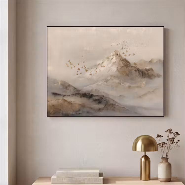 Art Frame - Berglandschap - Mist  - Penseelstreken — 3