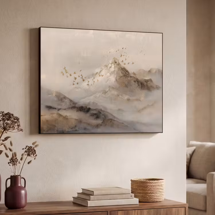 Art Frame - Berglandschap - Mist  - Penseelstreken — 4