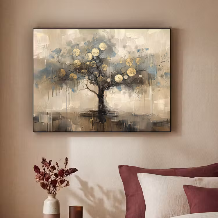 Art Frame - Beige - Abstract - Boom - Goud — 2