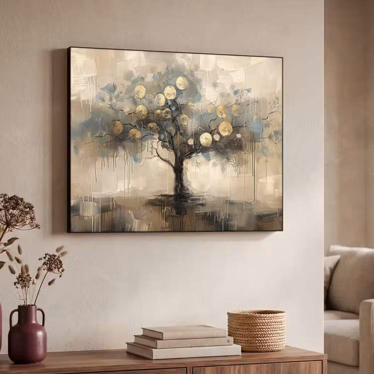 Art Frame - Beige - Abstract - Boom - Goud — 4