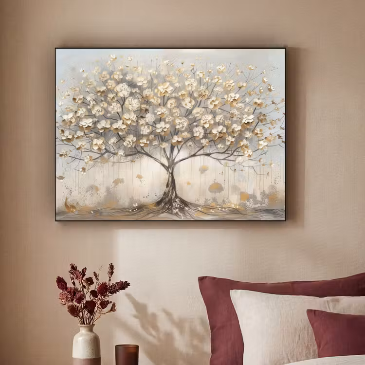Art Frame - Boom - Beige - Goud - Verflook - Grijs — 2