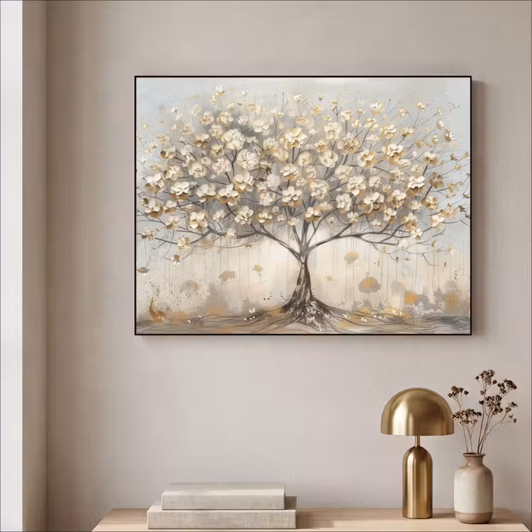 Art Frame - Boom - Beige - Goud - Verflook - Grijs — 3