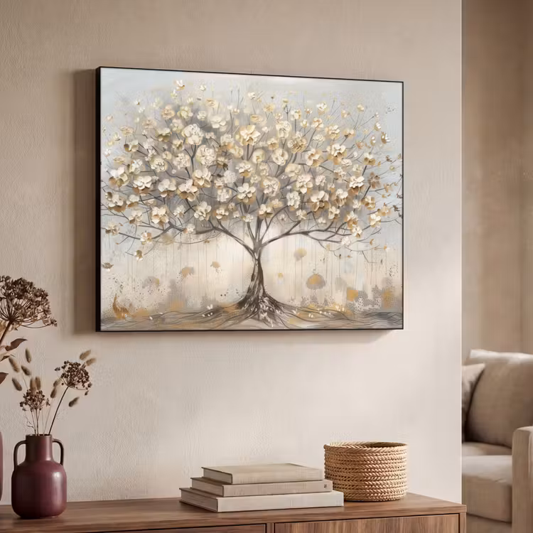 Art Frame - Boom - Beige - Goud - Verflook - Grijs — 4