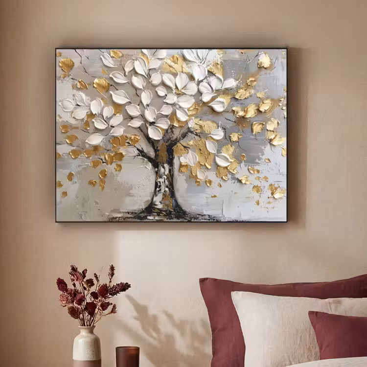 Art Frame - Boom - Beige - Grijs - Goud - Abstract — 2