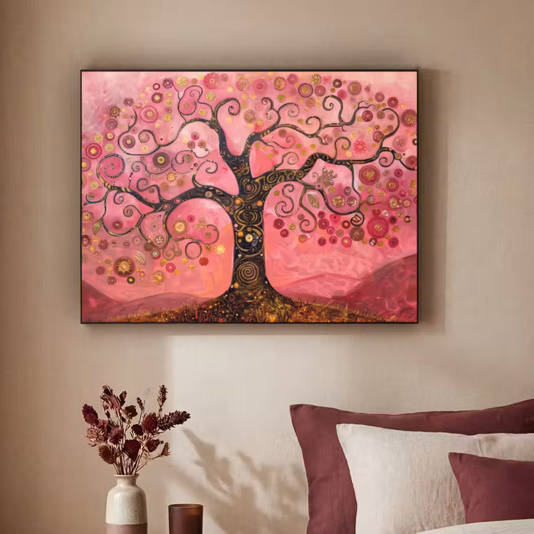 Art Frame - Boom - Levensboom - Roze - Goud — 2