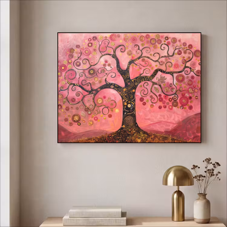 Art Frame - Boom - Levensboom - Roze - Goud — 3