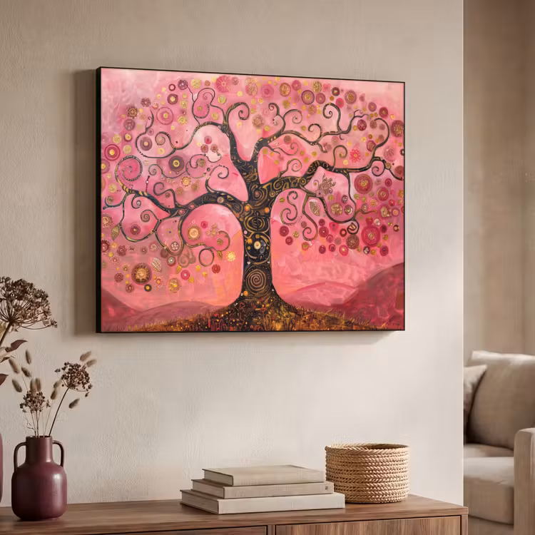 Art Frame - Boom - Levensboom - Roze - Goud — 4