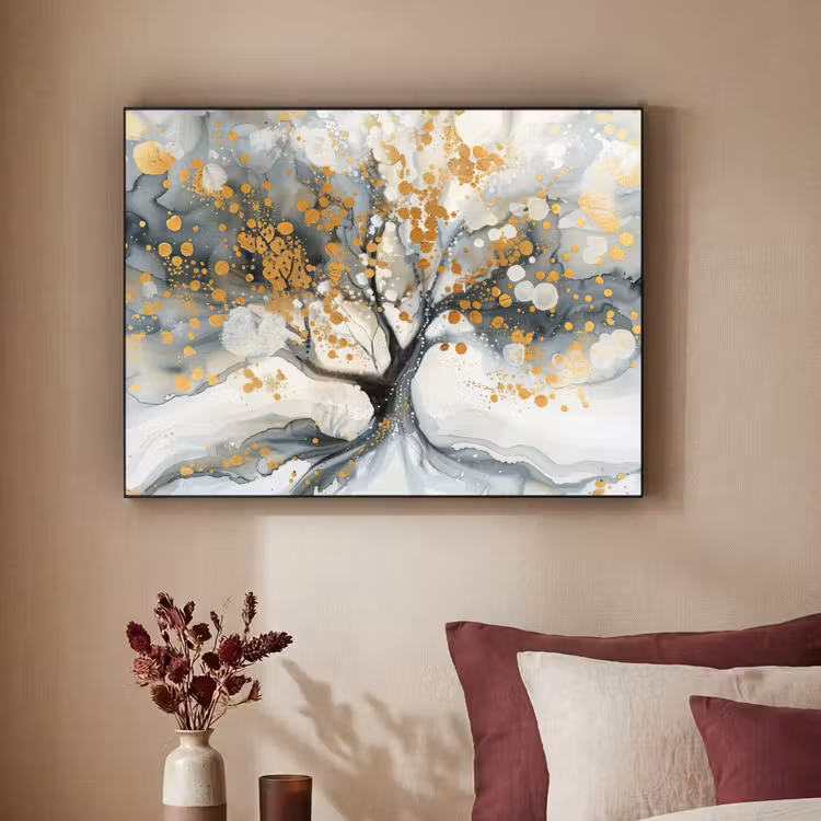 Art Frame - Boom - Modern - Abstract - Goud - Zwart - Wit — 2