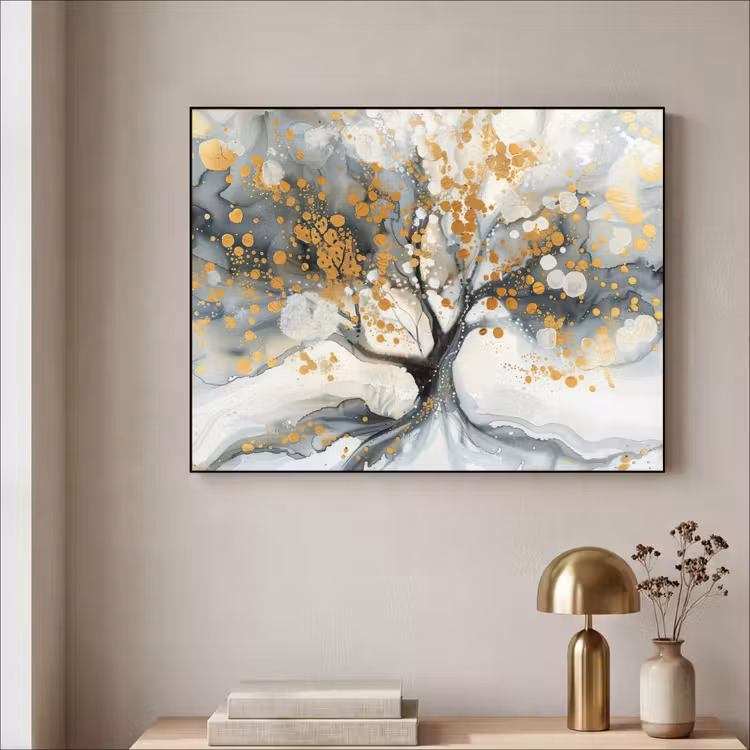 Art Frame - Boom - Modern - Abstract - Goud - Zwart - Wit — 3