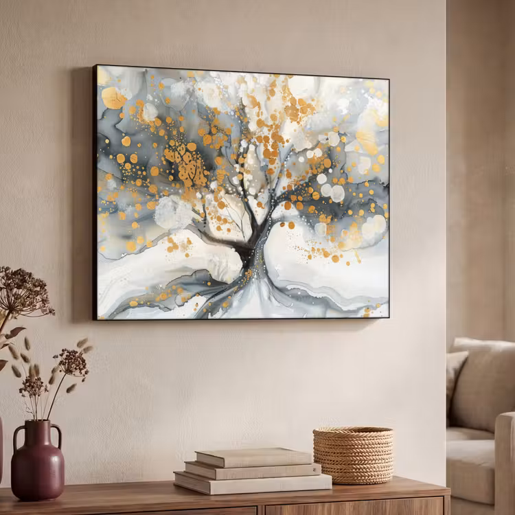 Art Frame - Boom - Modern - Abstract - Goud - Zwart - Wit — 4