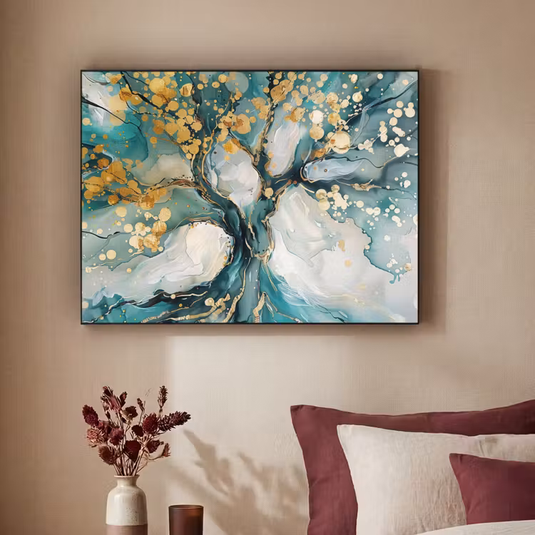 Art Frame - Boom - Modern - Verflook - Turquoise - Goud — 2