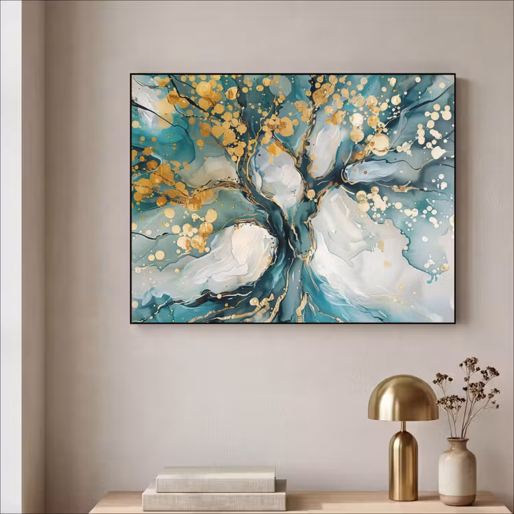 Art Frame - Boom - Modern - Verflook - Turquoise - Goud — 3