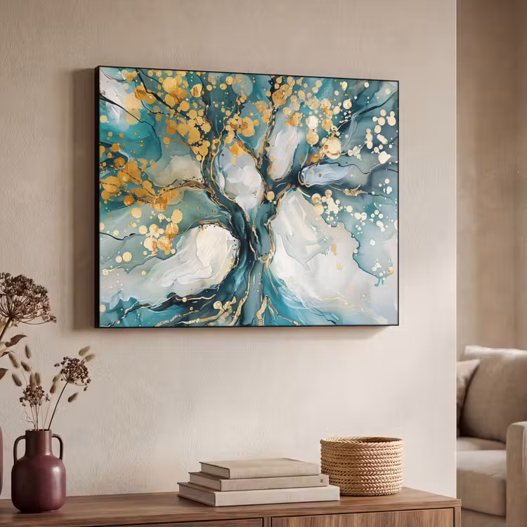 Art Frame - Boom - Modern - Verflook - Turquoise - Goud — 4