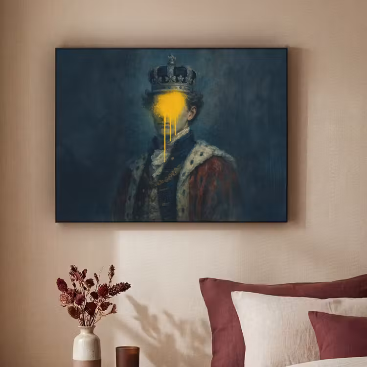 Art Frame - Koning - Portret - Druipende gele verf — 2