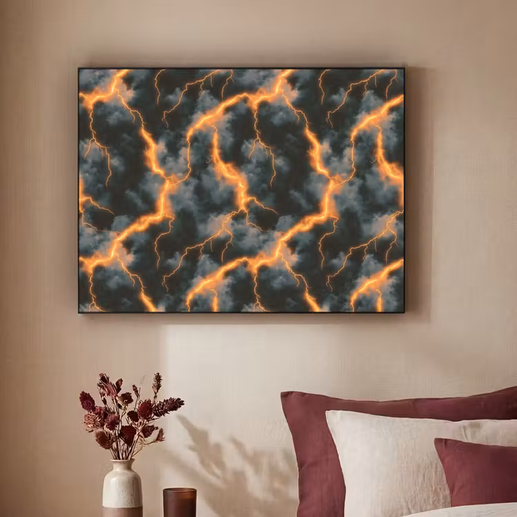 Art Frame - Oranje - Bliksem - Wolken — 2