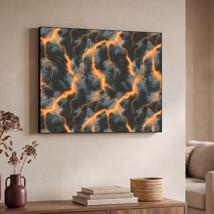 Art Frame - Oranje - Bliksem - Wolken — 4