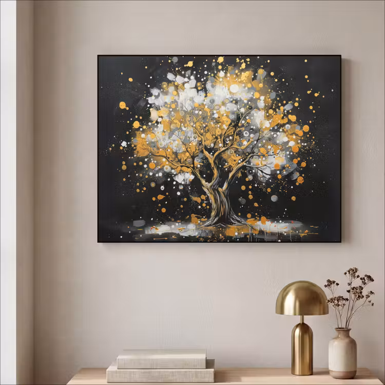 Art Frame - Boom - Zwart - Goud - Wit - Modern — 3
