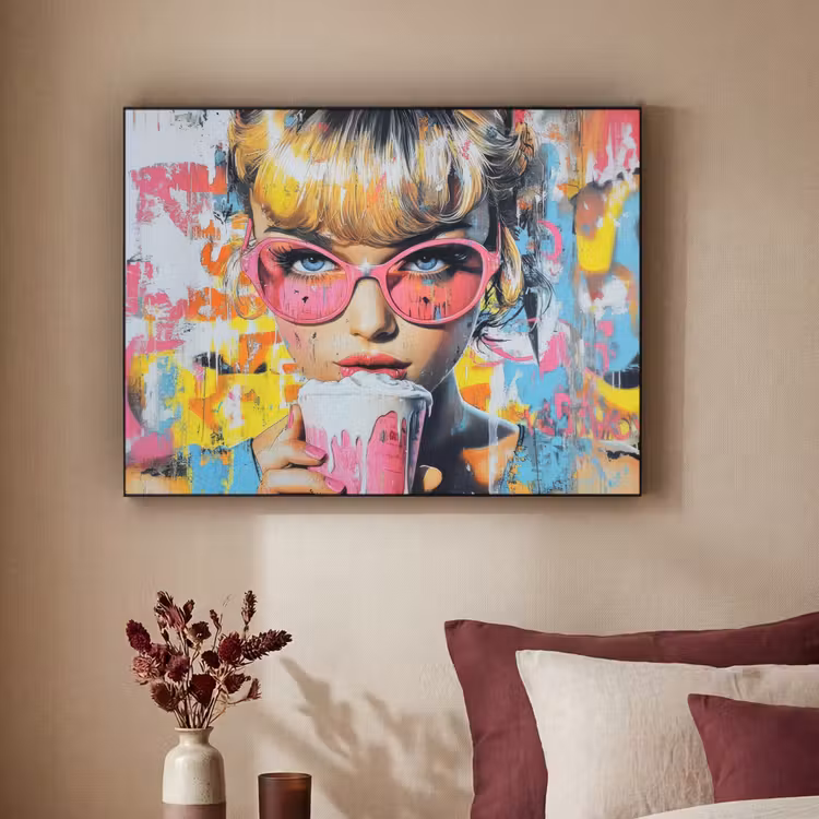 Art Frame - Expressief - Milkshake - Vrouw - Felle kleuren — 2