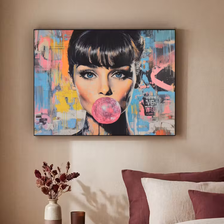 Art Frame - Kauwgom - Vrouw - Penseelstreken - Modern — 2