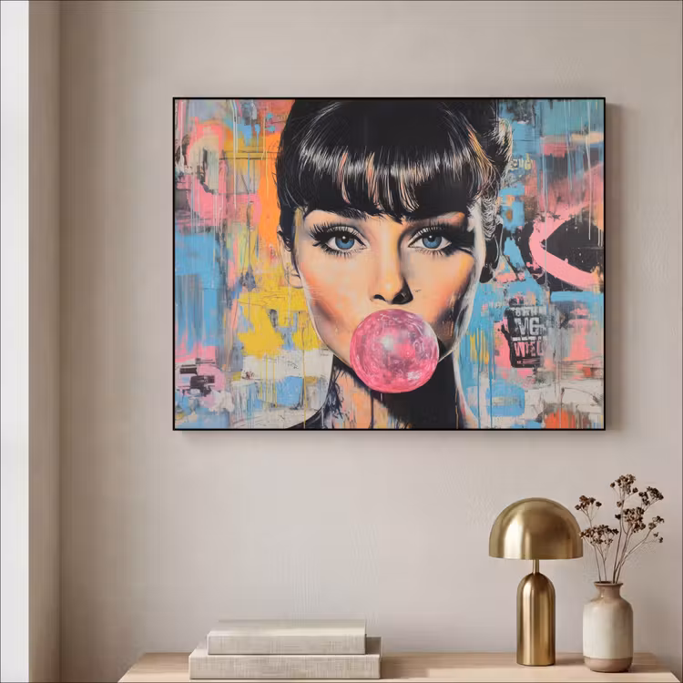 Art Frame - Kauwgom - Vrouw - Penseelstreken - Modern — 3