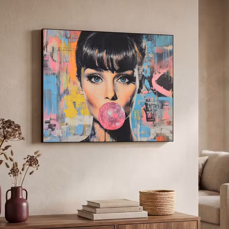 Art Frame - Kauwgom - Vrouw - Penseelstreken - Modern — 4
