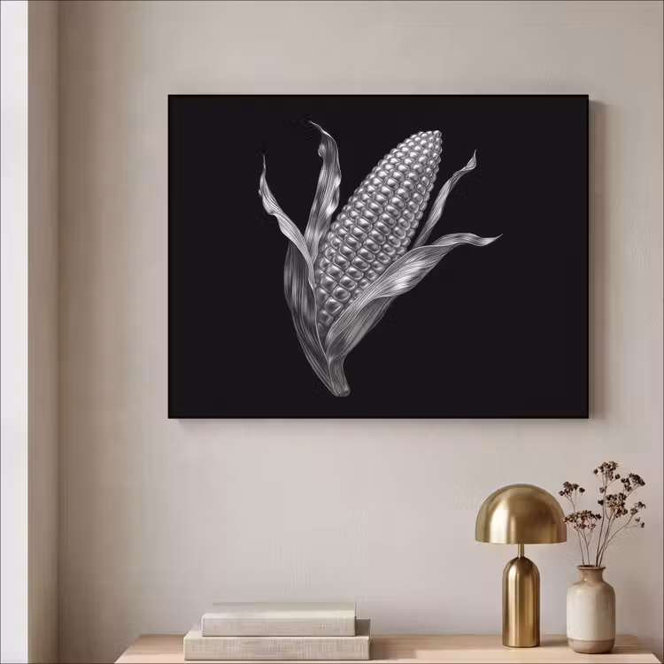 Art Frame - Maïskolf - Glanzend metaal - Elegant — 3