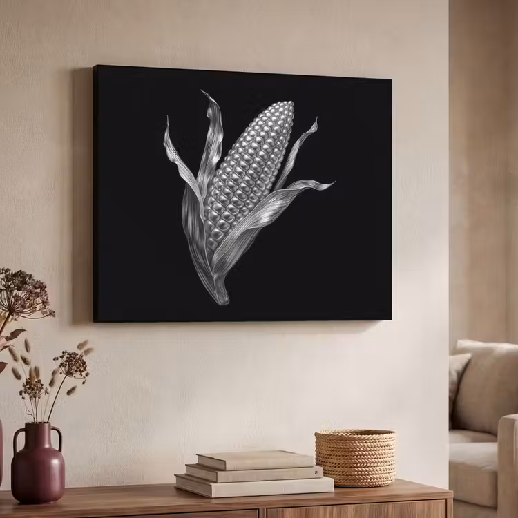Art Frame - Maïskolf - Glanzend metaal - Elegant — 4