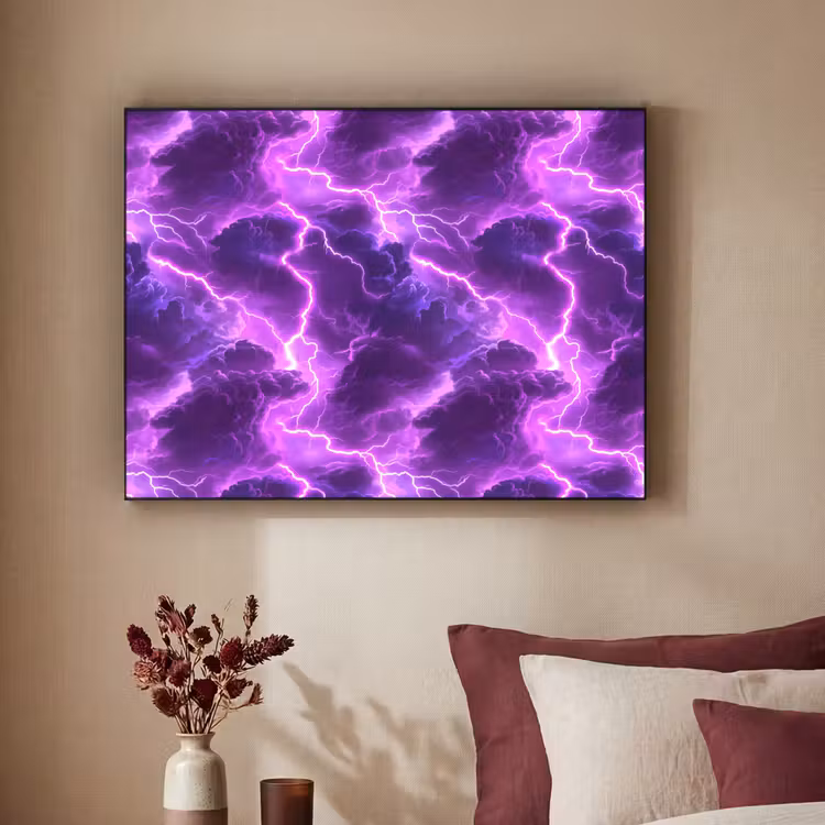 Art Frame - Paars - Bliksem - Wolken — 2