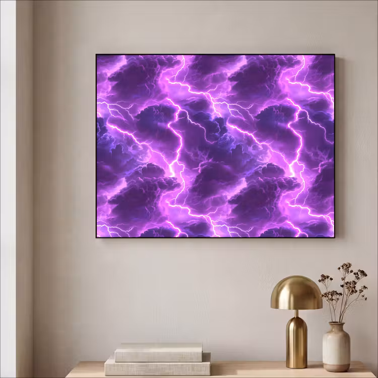 Art Frame - Paars - Bliksem - Wolken — 3