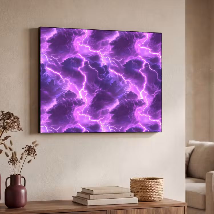 Art Frame - Paars - Bliksem - Wolken — 4