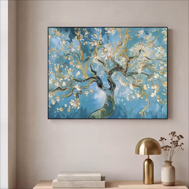 Art Frame - Amandelbloesem boom - Blauw - Abstract — 3