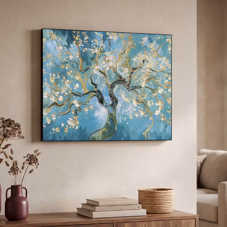 Art Frame - Amandelbloesem boom - Blauw - Abstract — 4