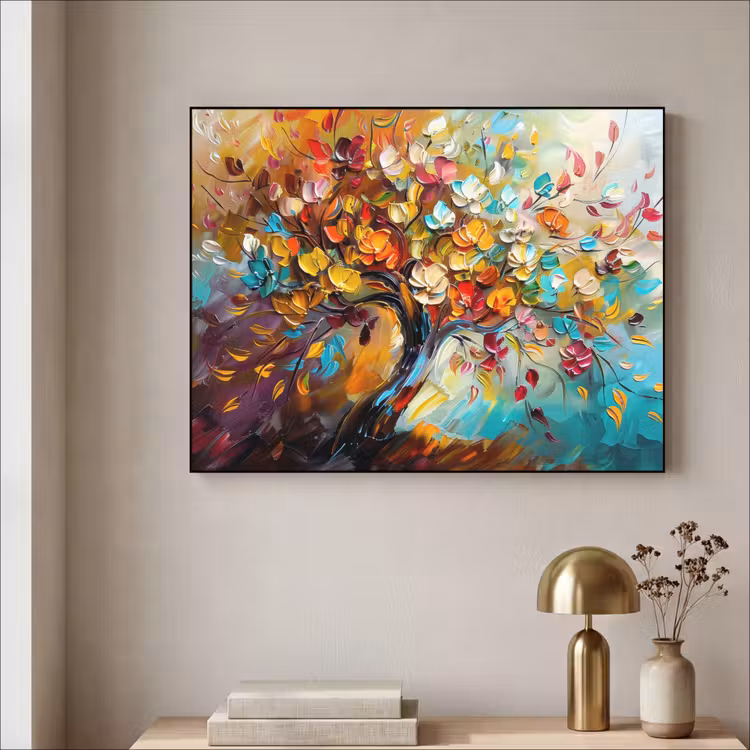Art Frame - Boom - Abstract - Kleurrijk - Bloemen — 3