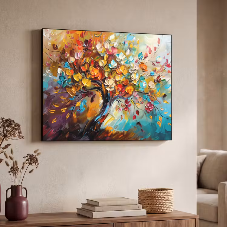Art Frame - Boom - Abstract - Kleurrijk - Bloemen — 4