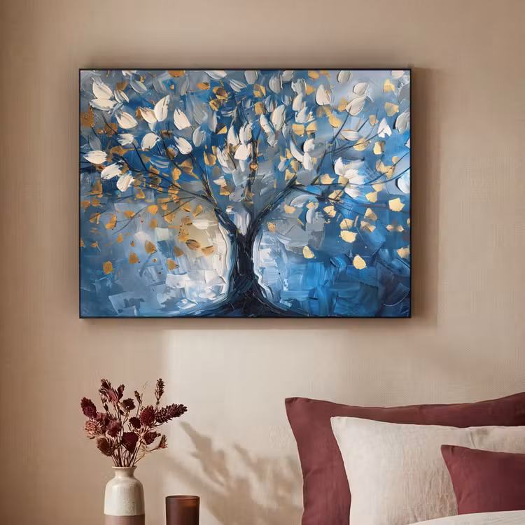 Art Frame - Boom - Blauw - Goud - Abstract — 2