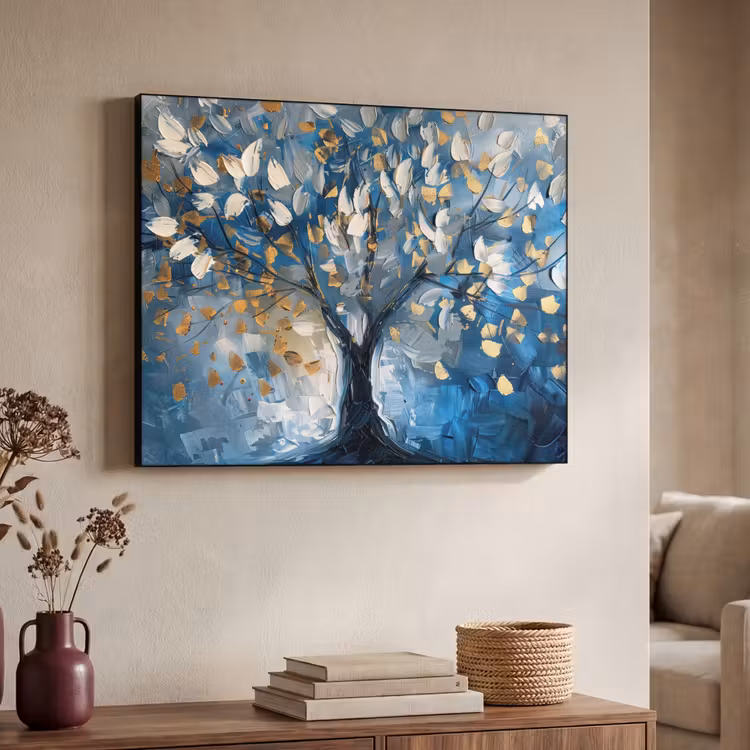 Art Frame - Boom - Blauw - Goud - Abstract — 4