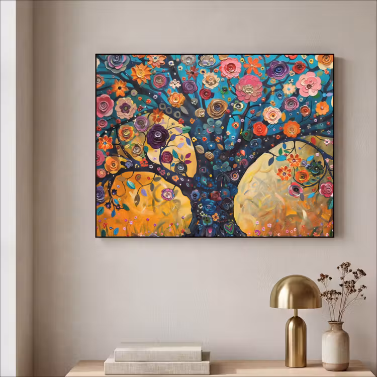 Art Frame - Boom - Levensboom - Kleurrijk - Bloemen - Modern — 3