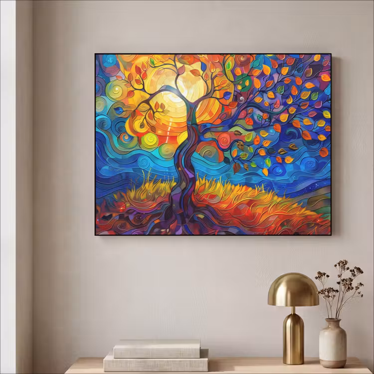 Art Frame - Boom - Zon - Verflook - Kleuren - Abstract — 3
