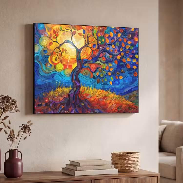 Art Frame - Boom - Zon - Verflook - Kleuren - Abstract — 4