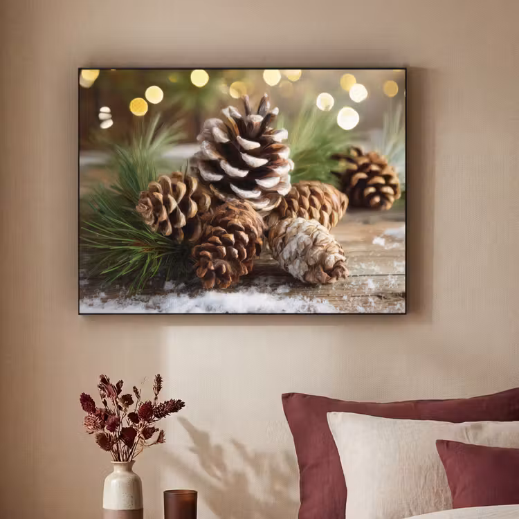 Art Frame - Dennenappels - Kerstsfeer - Bruin - Groen — 2