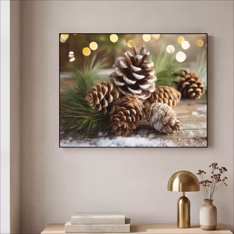 Art Frame - Dennenappels - Kerstsfeer - Bruin - Groen — 3