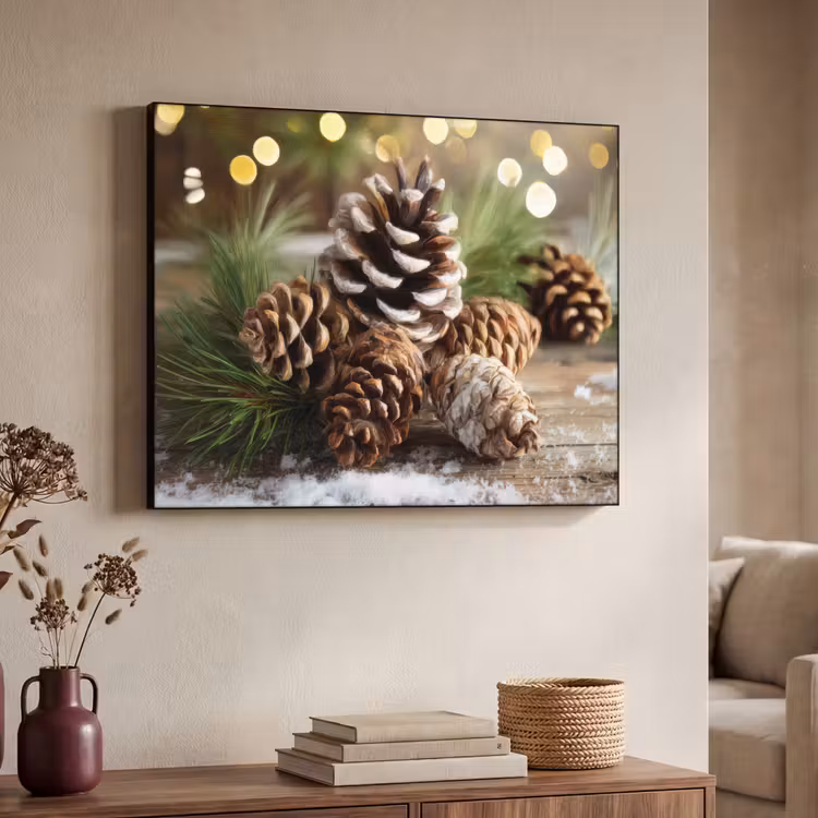 Art Frame - Dennenappels - Kerstsfeer - Bruin - Groen — 4
