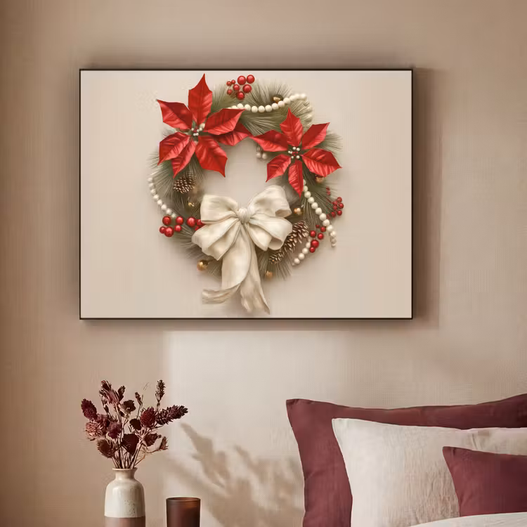 Art Frame - Deurkrans - Strik - Kerst - Rood - Groen — 2