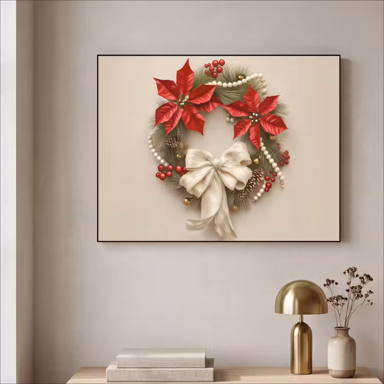 Art Frame - Deurkrans - Strik - Kerst - Rood - Groen — 3